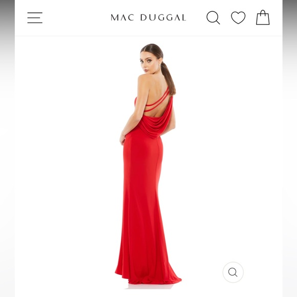 Mac Duggal Jersey One Shoulder Draped Back Gown - Picture 2 of 4
